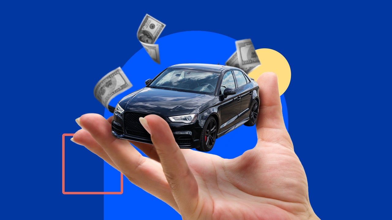 design image of an auto being held in a hand
