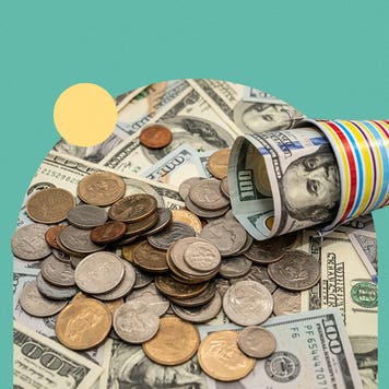 lots of coins and cash in a pile