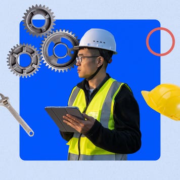 Man in a yellow construction jacket and hard hat