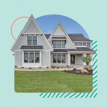 A home with a large front yard