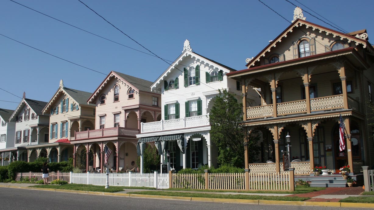 Row of victorian homes, Cape May, New Jersey
