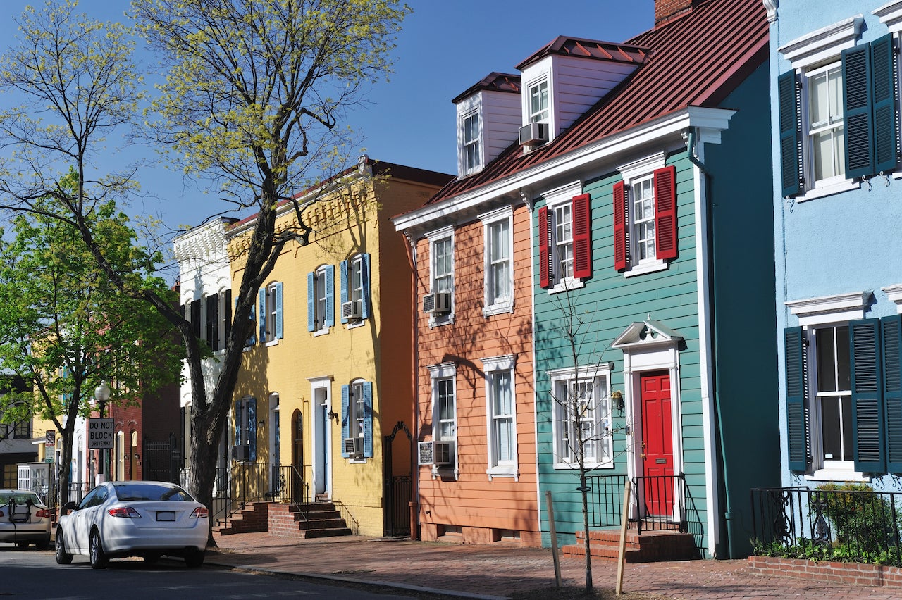 Colorful Historic Row Houses in Georgetown washington dc