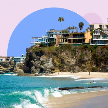 A lavish property on the coast of a tropical shore.