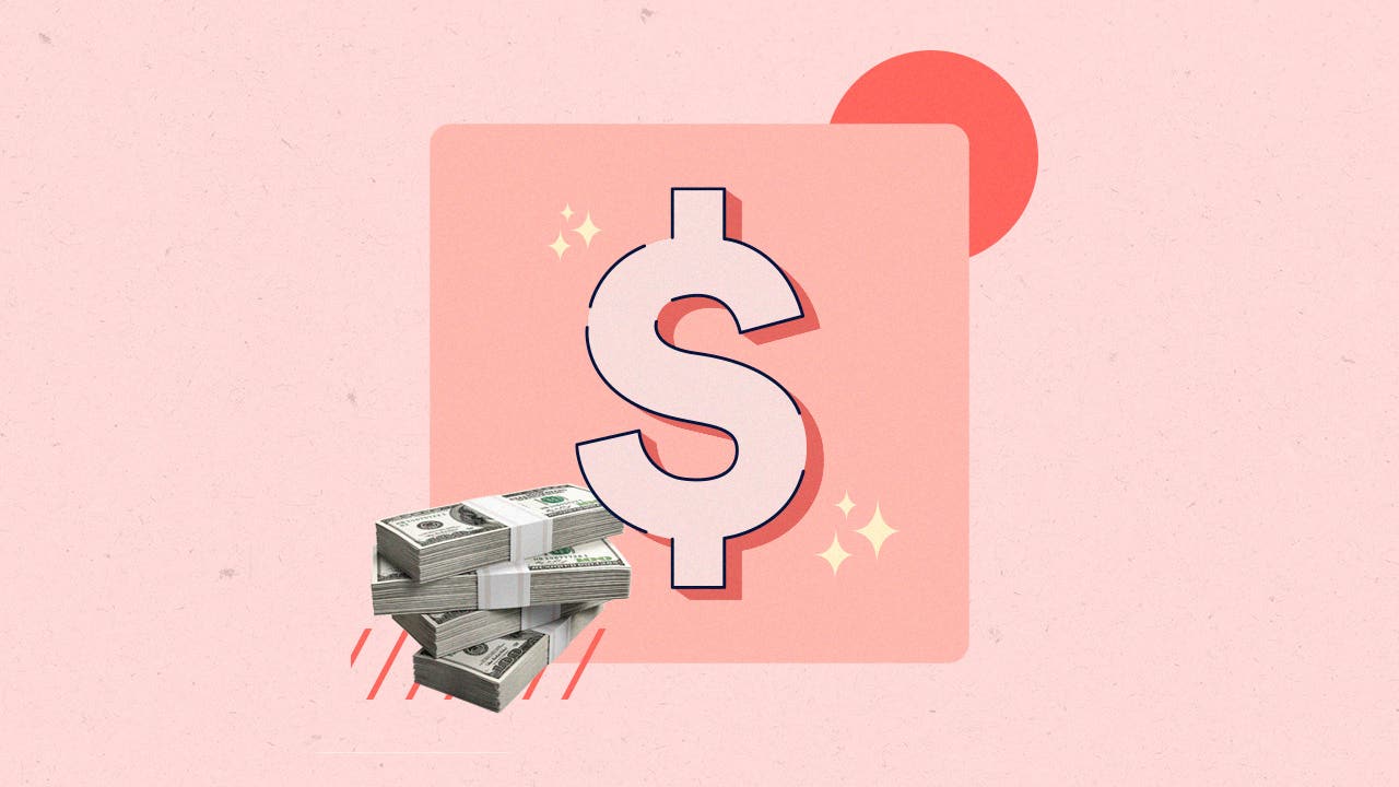 Illustrated collage featureing money