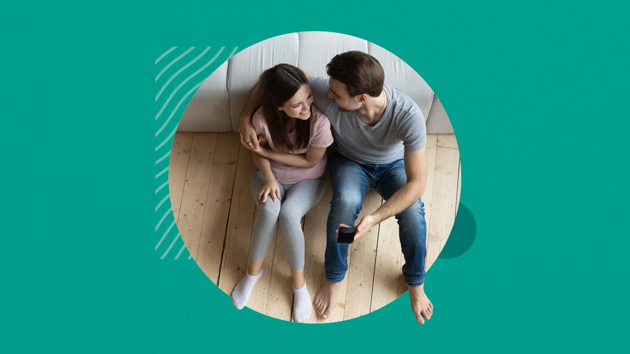 Two people sitting together