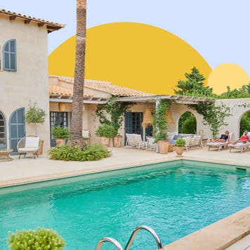 A swimming pool on a sunny day