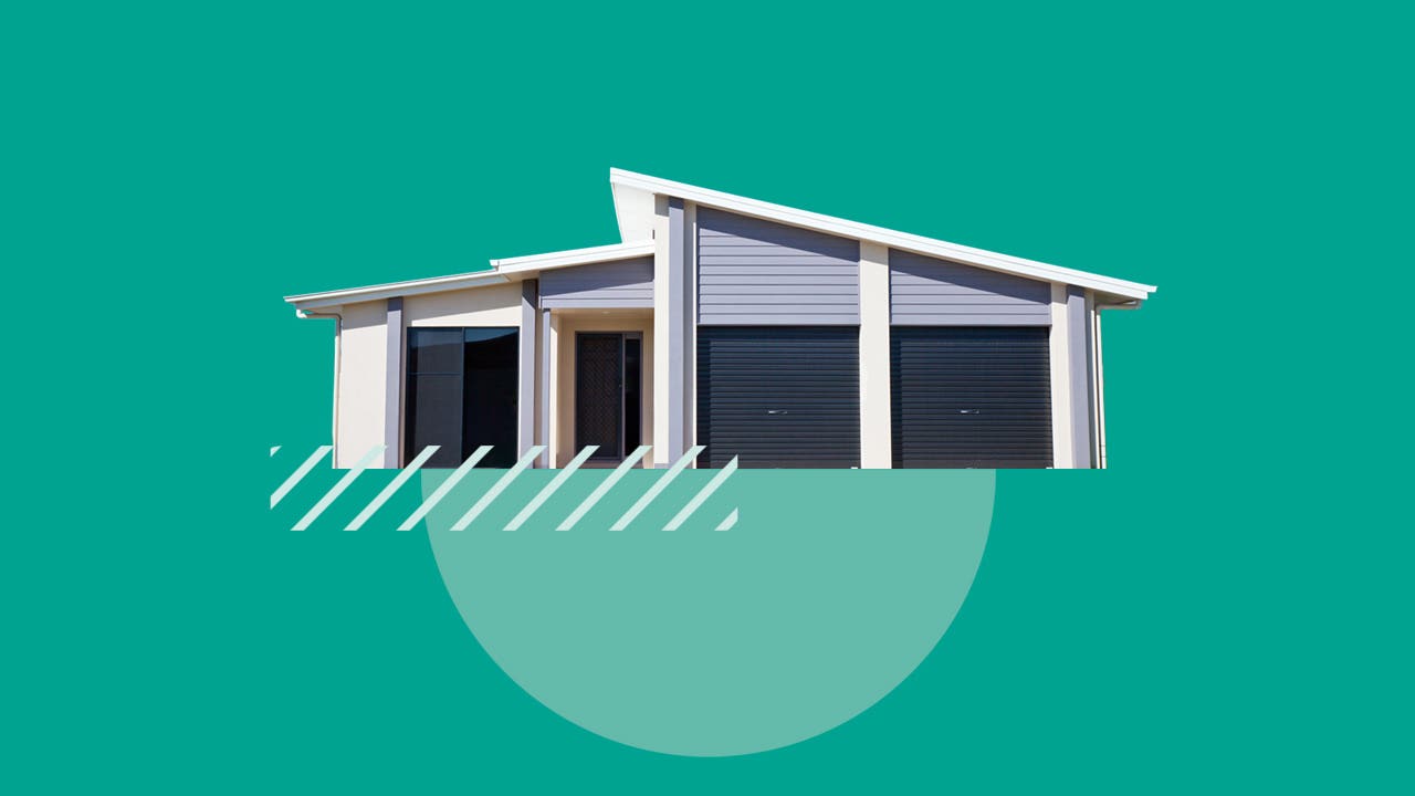 Illustrated image featuring a house