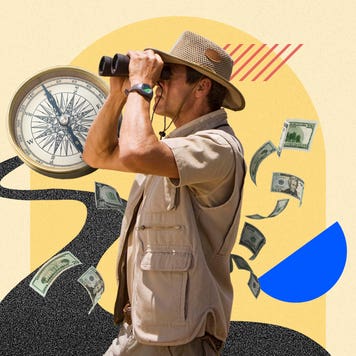 Illustration of a younger American charting a new course for building wealth