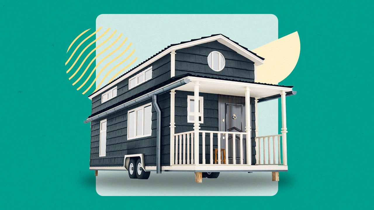 A tiny house on wheels
