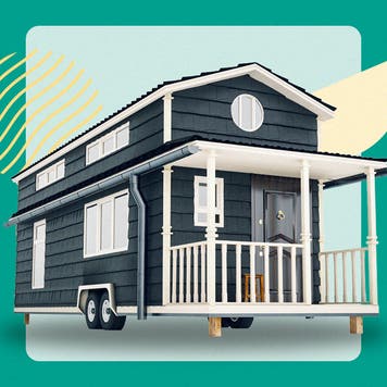 A tiny house on wheels