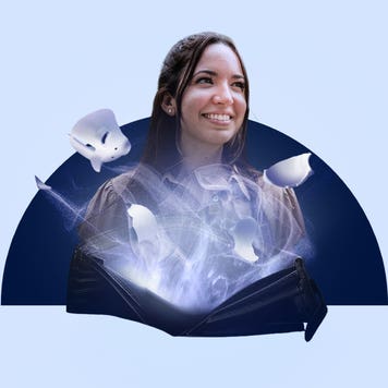 Illustration of young person with their wallet