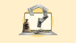 A question mark made of money