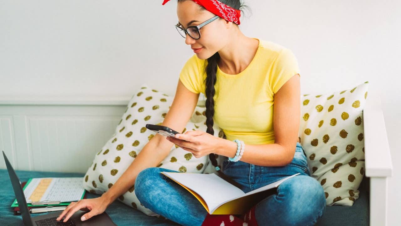 Woman working from home