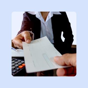 Passing a check from person to person