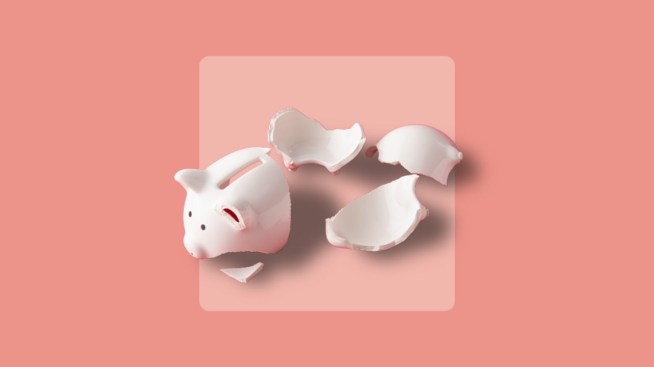 A broken piggybank