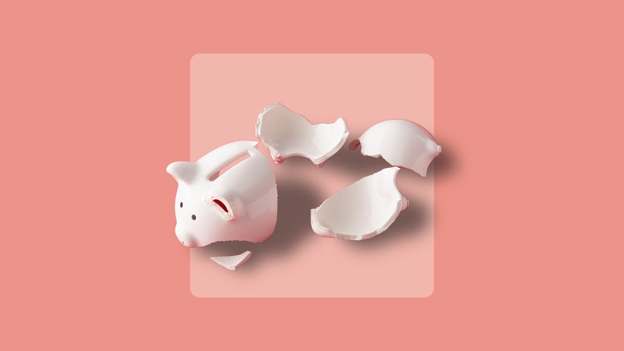 A broken piggybank