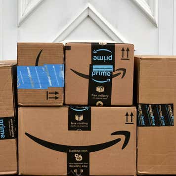 Stack of Amazon packages