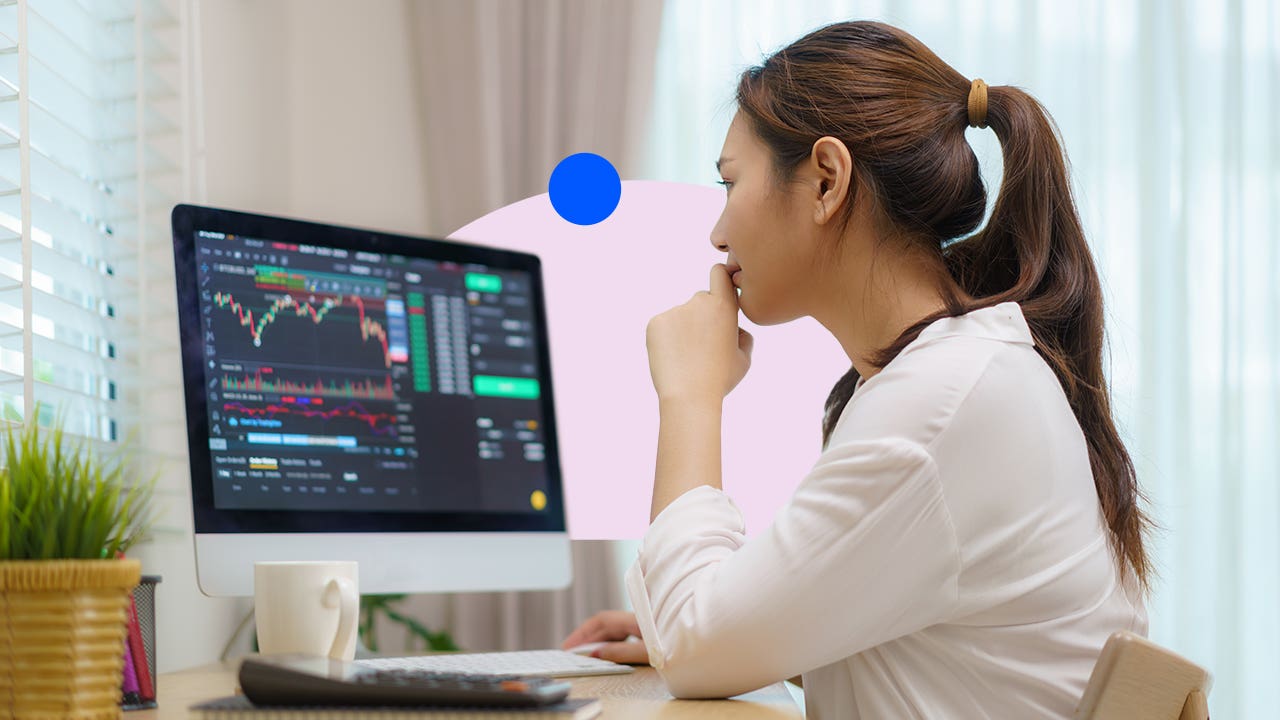 Woman reading a computer screen