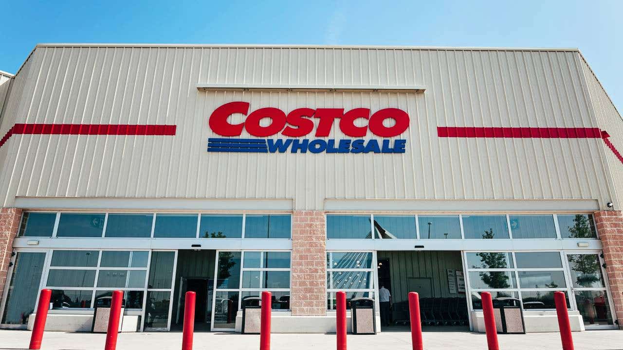 View of the front of a Costco wholesale store in Las Rozas, Madrid, Spain.