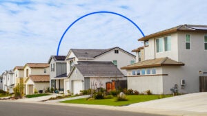 Design element of a home in a neighborhood.