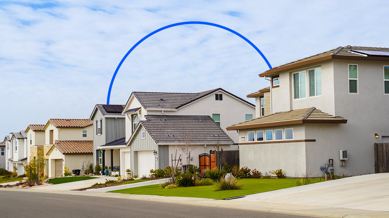 Design element of a home in a neighborhood.