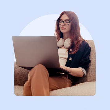 Design element person working on laptop