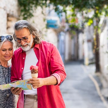 Couple looking at a map
