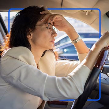 Upset person driving