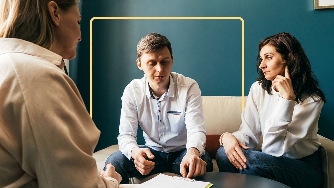 Couple reviewing documents