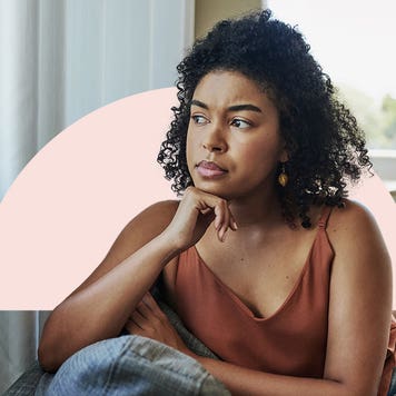 A woman looking out of the window