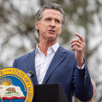 Governor Gavin Newsom speaking at a press conference