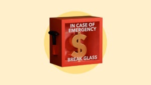 An "in case of emergency break glass" box