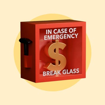 An "in case of emergency break glass" box
