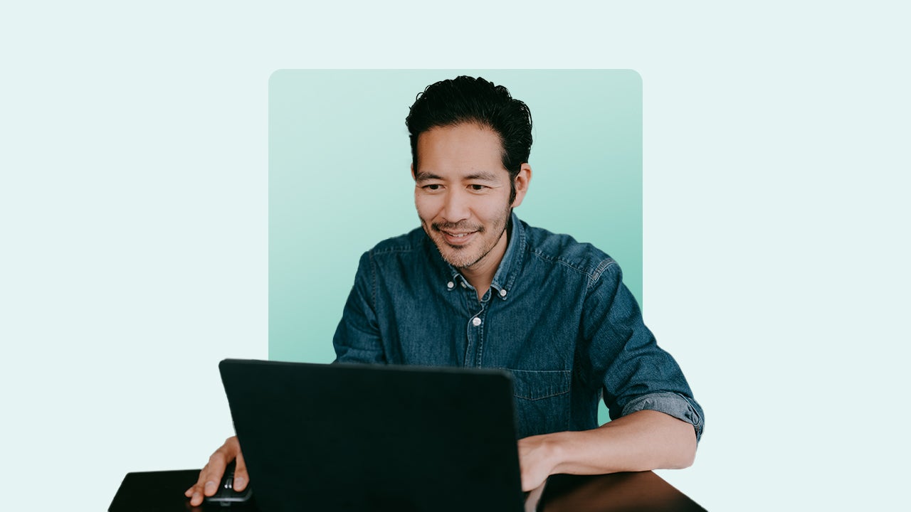 Man sitting at a computer