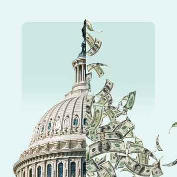 Image of the capitol building and money