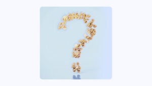 Coins form a question mark
