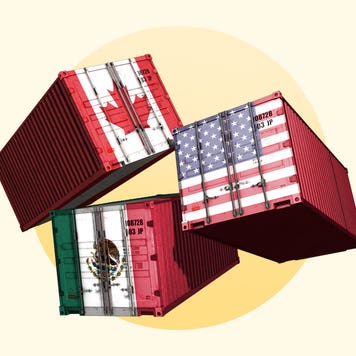 Design element of cargo containers with nation flags on them