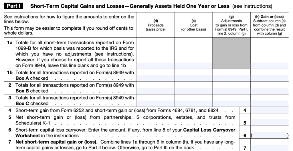 A portion of Schedule D