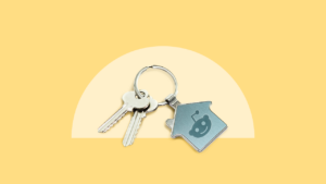 photo illustration of housekeys on yellow background
