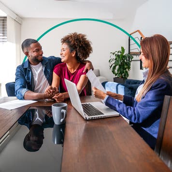 Couple closing on a home purchase