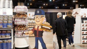 Warren Buffett display at 2025 Berkshire Hathaway annual meeting.