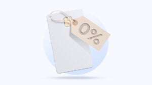 Design element of credit card with 0% tag