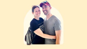 Author Lauren Nowacki and husband Mike embrace