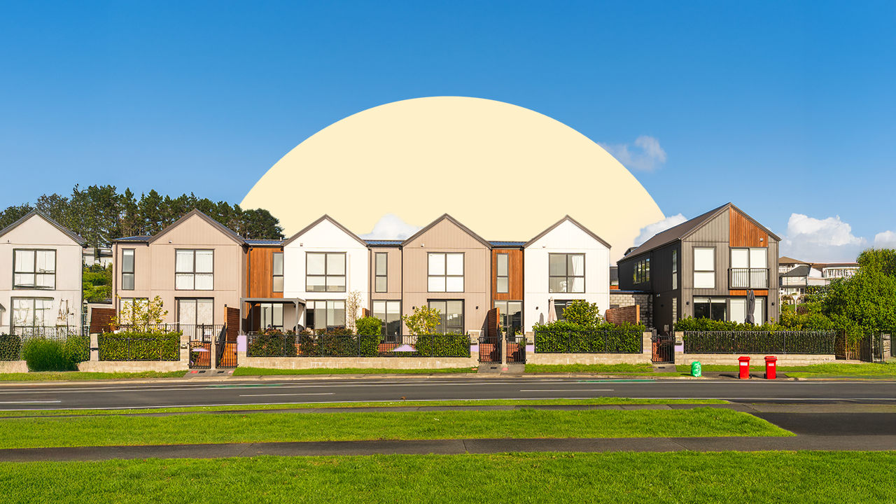 design image of townhomes on a street