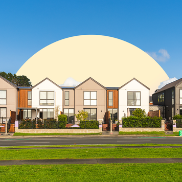 design image of townhomes on a street