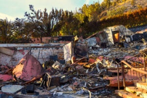 Malibu home burned in wildfire