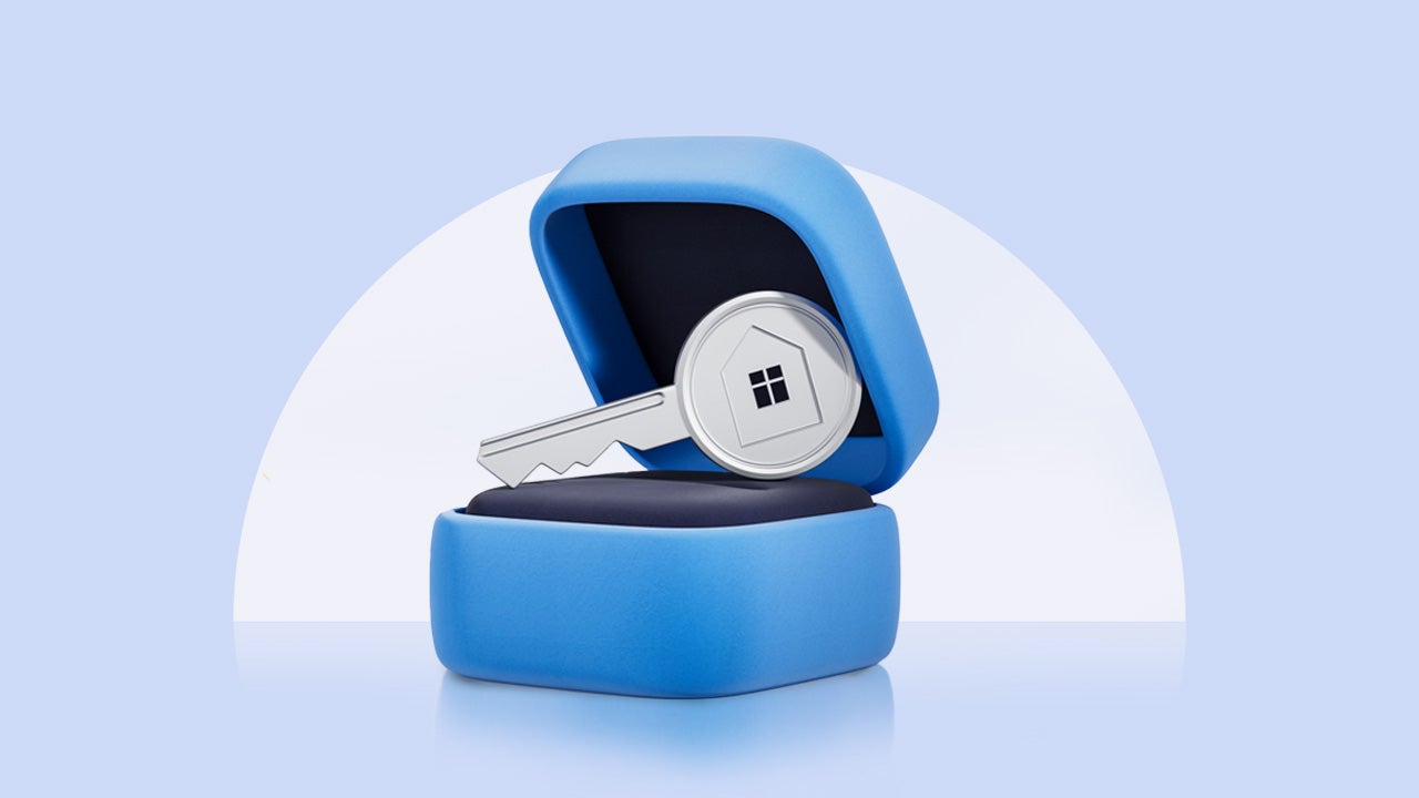 design image of a key inside a gift box