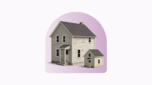 A picture of a home next to a smaller home.