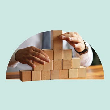 Design of man using building blocks