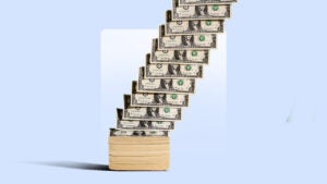 Money entering a wallet